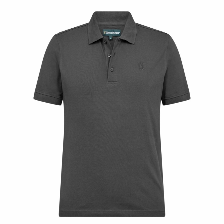 Herre Deerhunter | Harris Poloshirt Dark Grey Melange