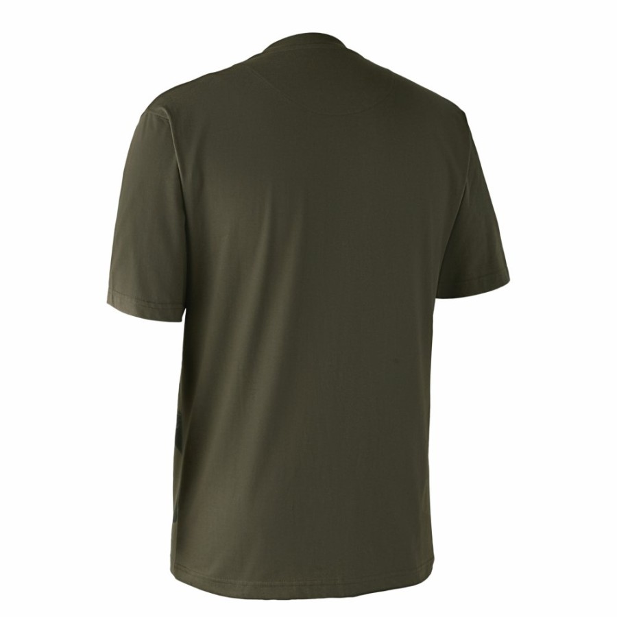 Herre Deerhunter | T-Shirt Med Hjort Bark Green