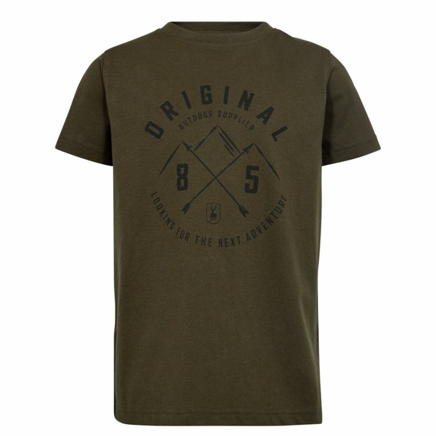 Børn Deerhunter | 8750 Youth Billie T-Shirt Deep Green